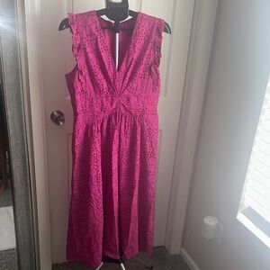 Maggy London Berry Eyelet Midi Dress